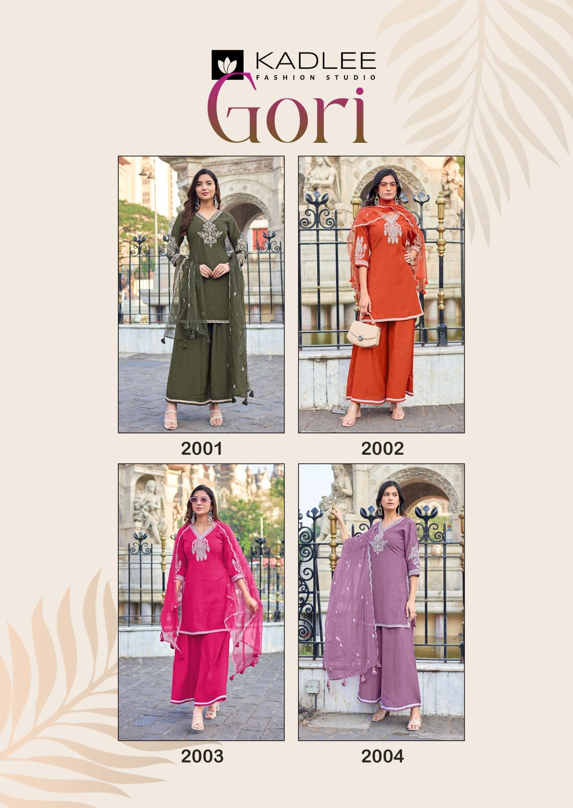 Gori Kadlee Crepe Readymade Plazzo Style Suits Wholesaler India