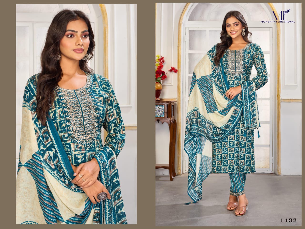 Gori Vol 1 Moksh Chanderi And Riyon Readymade Pant Style Suits Manufacturer India