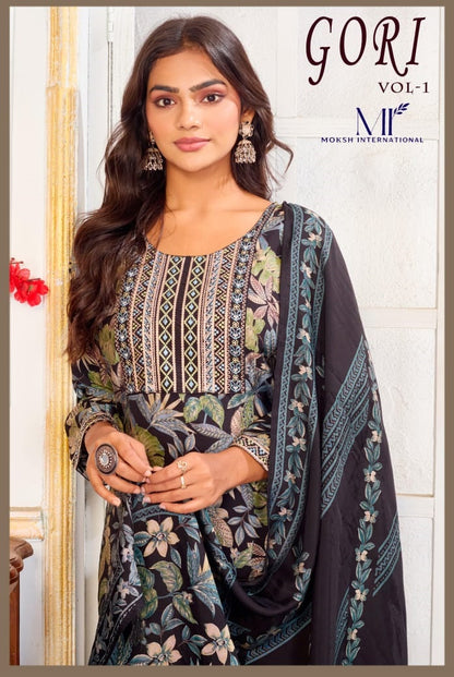 Gori Vol 1 Moksh Chanderi And Riyon Readymade Pant Style Suits Manufacturer India