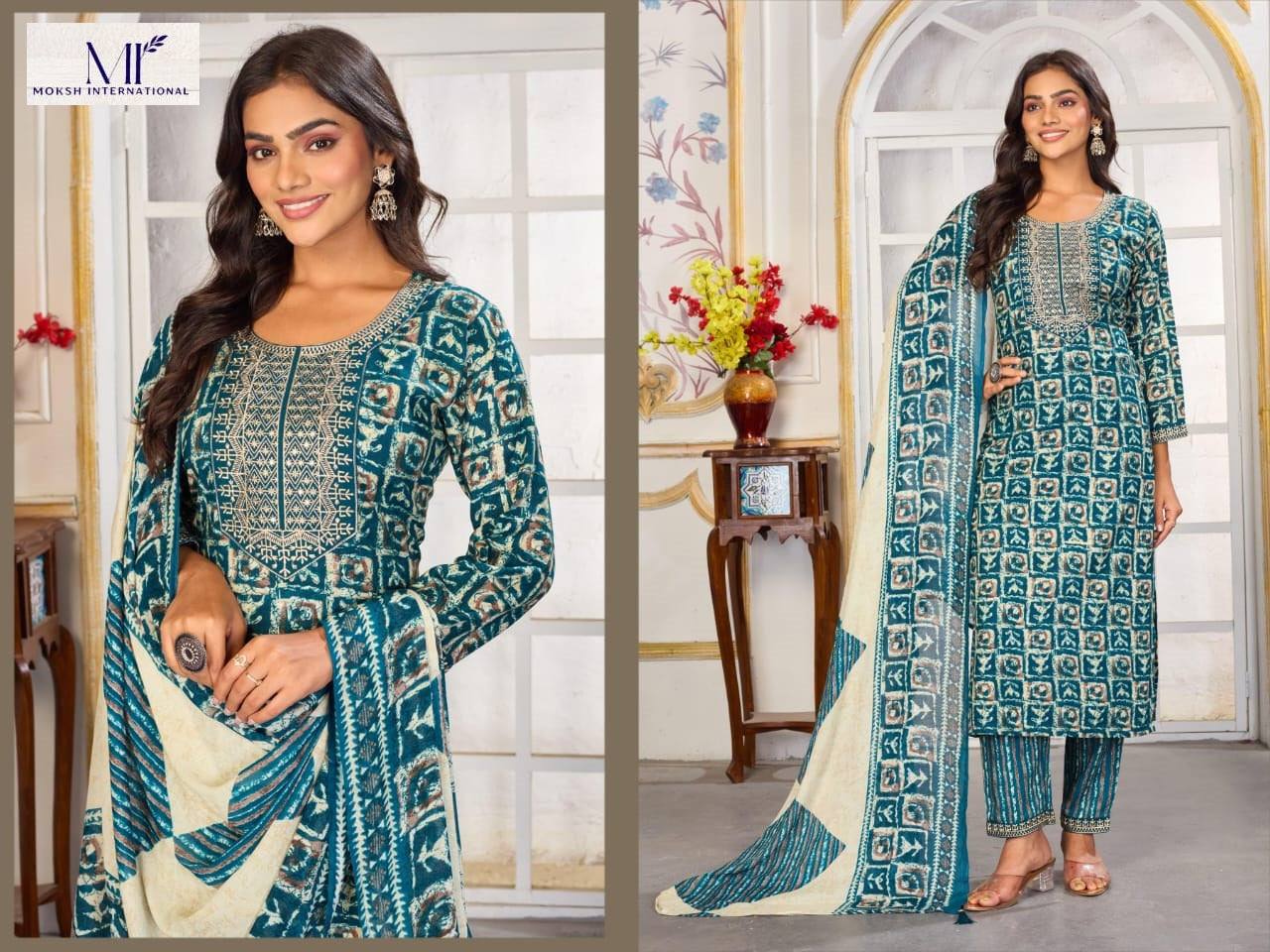 Gori Vol 1 Moksh Chanderi And Riyon Readymade Pant Style Suits Manufacturer India