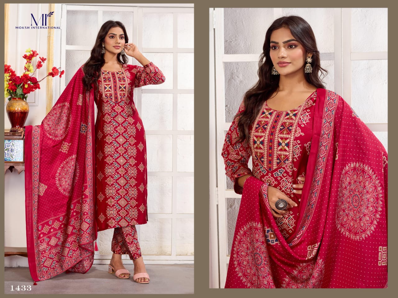 Gori Vol 1 Moksh Chanderi And Riyon Readymade Pant Style Suits Manufacturer India