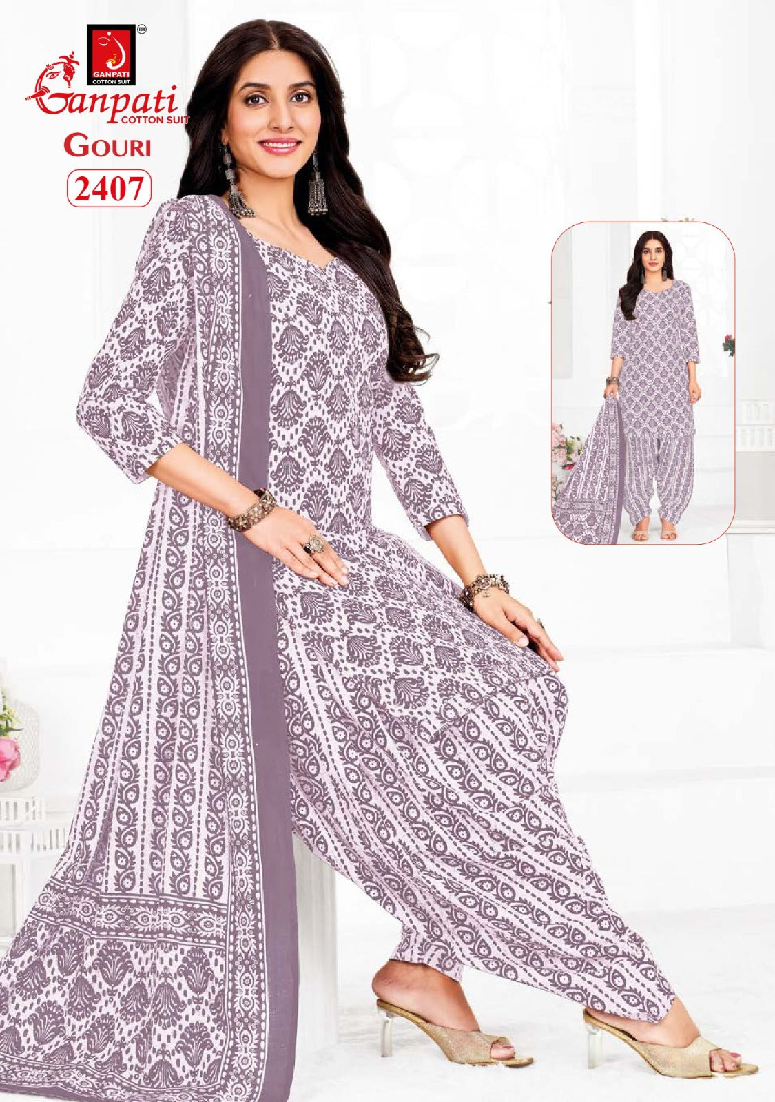 Gouri Vol 10 Ganpati Cotton Patiyala Style Suits Wholesale Price