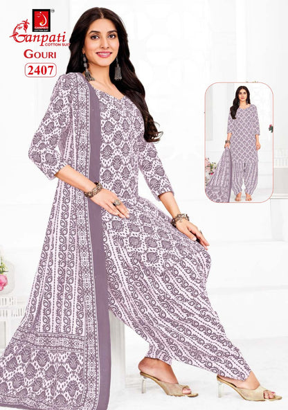 Gouri Vol 10 Ganpati Cotton Patiyala Style Suits Wholesale Price