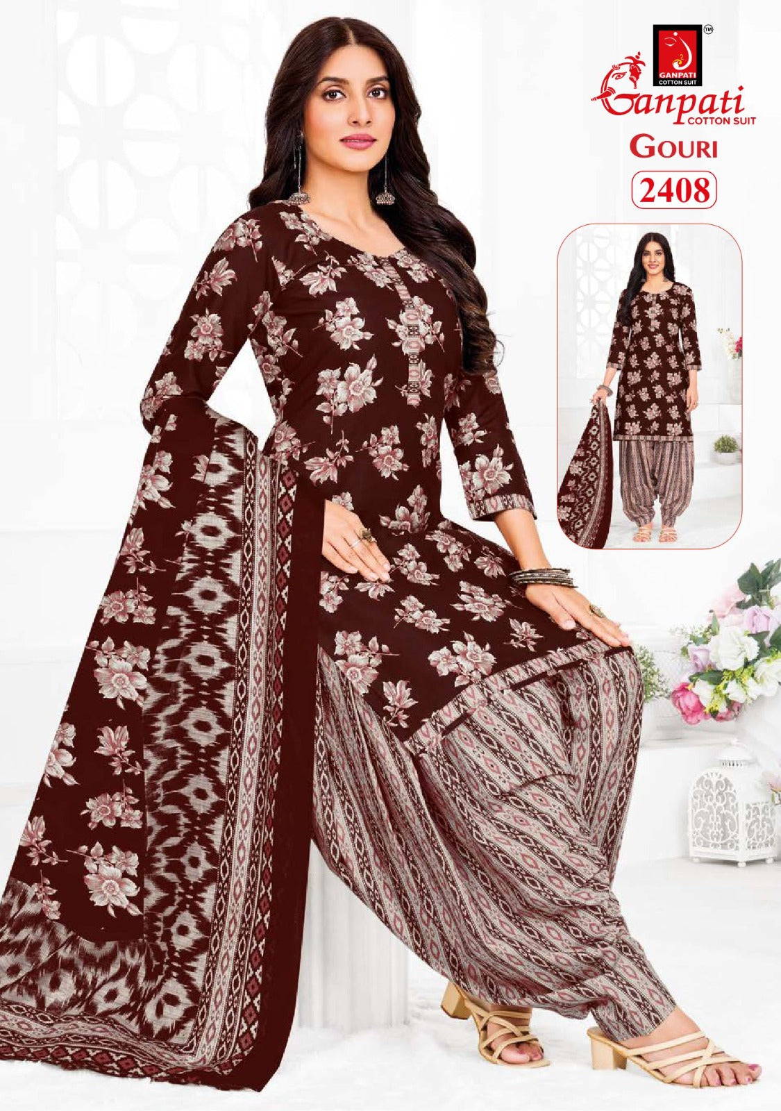 Gouri Vol 10 Ganpati Cotton Patiyala Style Suits Wholesale Price