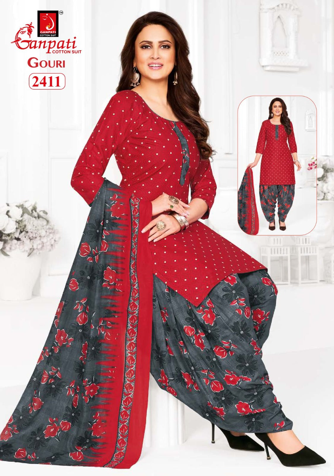 Gouri Vol 10 Ganpati Cotton Patiyala Style Suits Wholesale Price