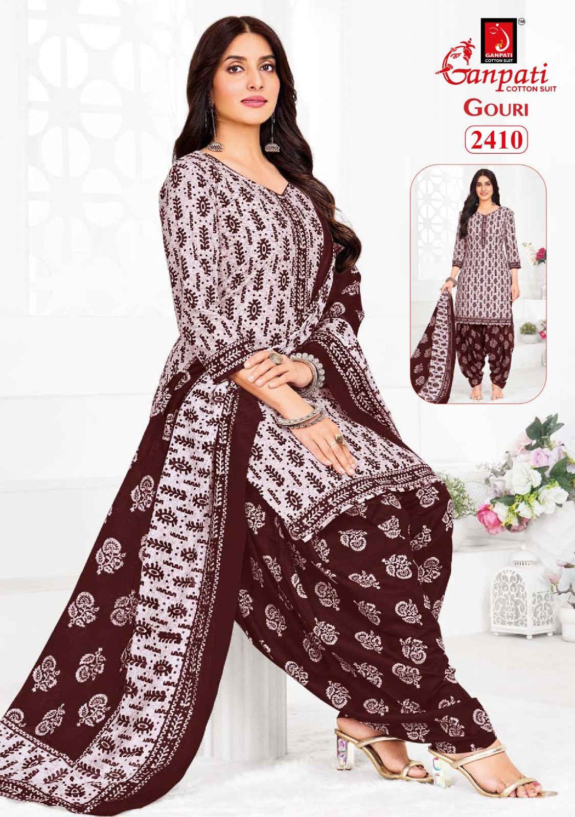 Gouri Vol 10 Ganpati Cotton Patiyala Style Suits Wholesale Price