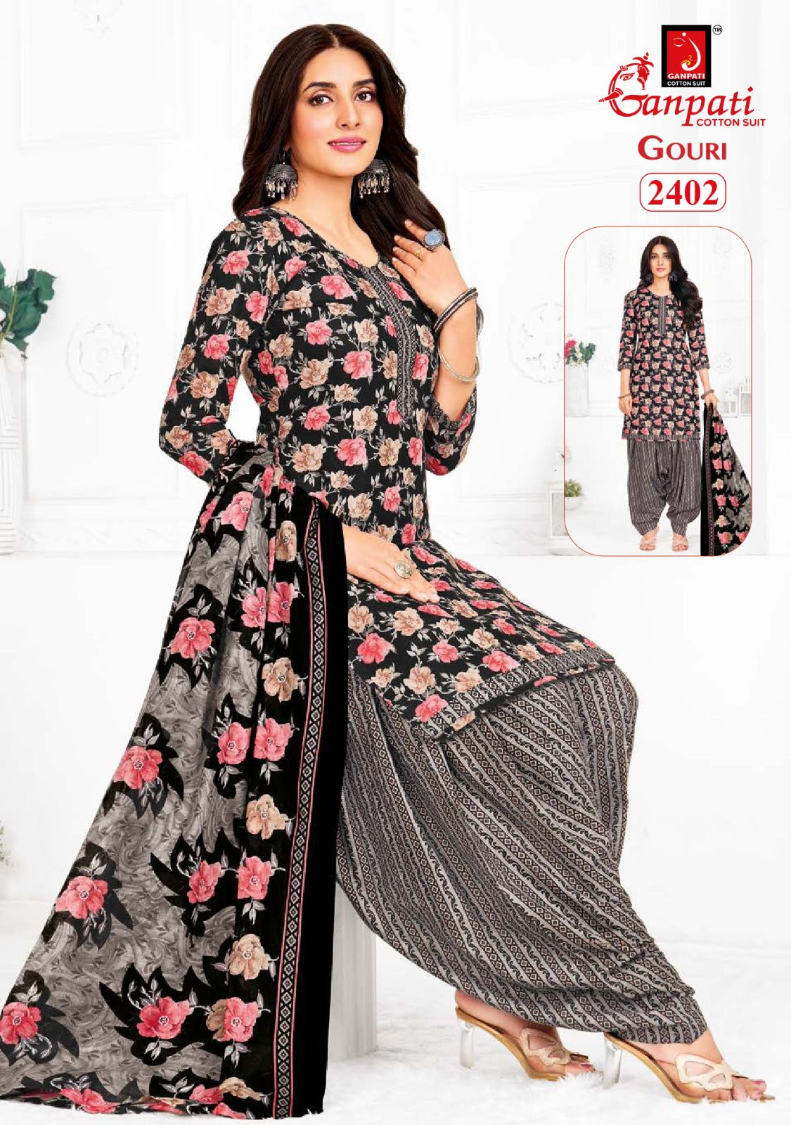 Gouri Vol 10 Ganpati Cotton Patiyala Style Suits Wholesale Price
