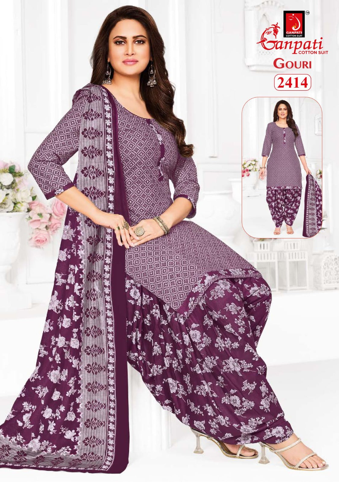 Gouri Vol 10 Ganpati Cotton Patiyala Style Suits Wholesale Price