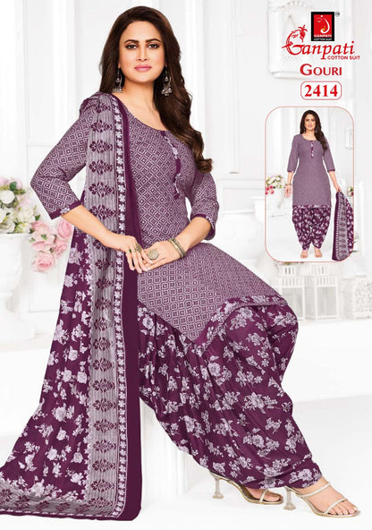 Gouri Vol 10 Ganpati Cotton Patiyala Style Suits Wholesale Price