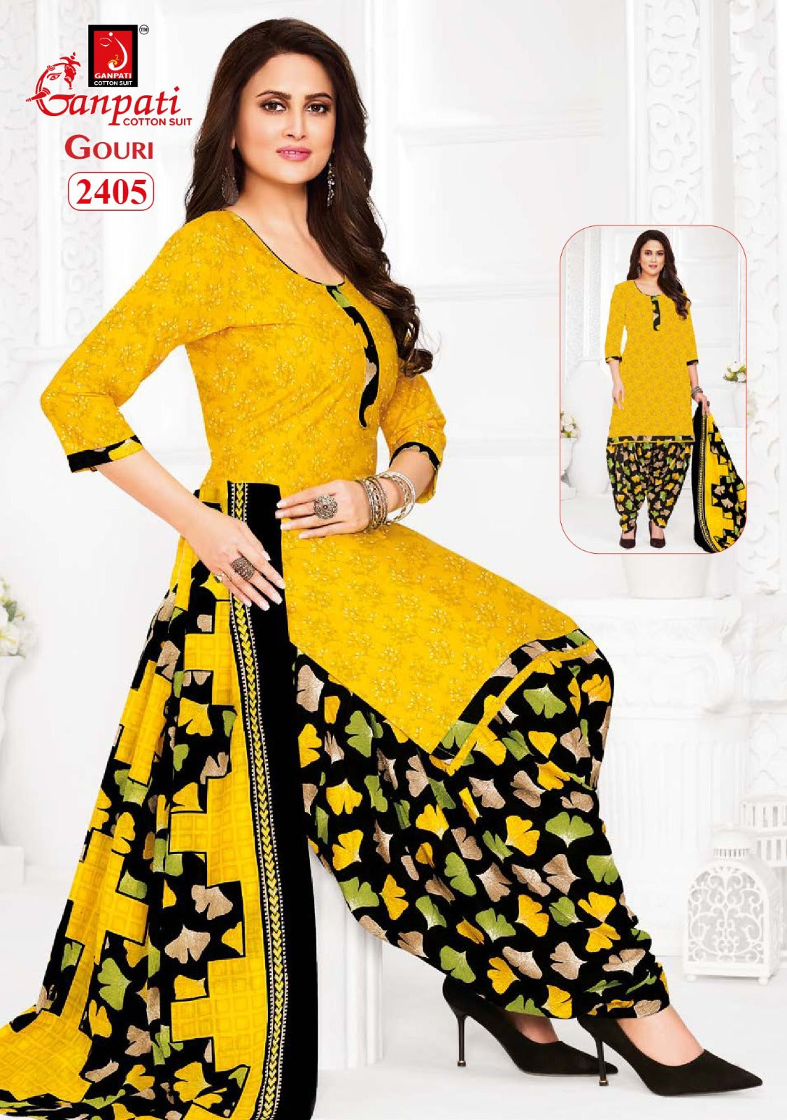 Gouri Vol 10 Ganpati Cotton Patiyala Style Suits Wholesale Price