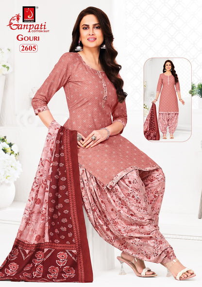 Gouri Vol 12 Ganpati Readymade Cotton Patiyala Suits Exporter Ahmedabad