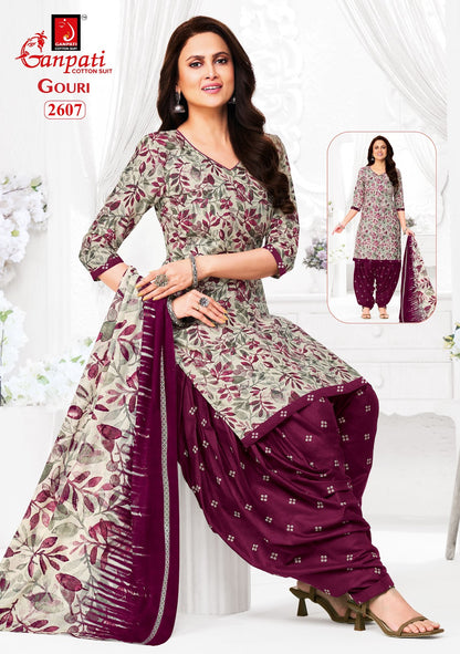 Gouri Vol 12 Ganpati Readymade Cotton Patiyala Suits Exporter Ahmedabad
