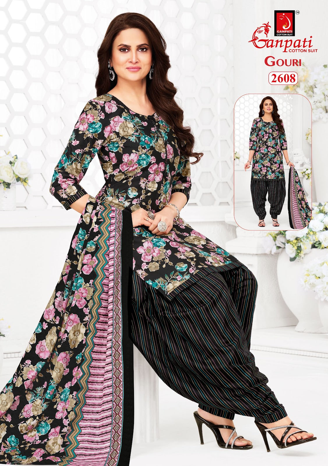 Gouri Vol 12 Ganpati Readymade Cotton Patiyala Suits Exporter Ahmedabad