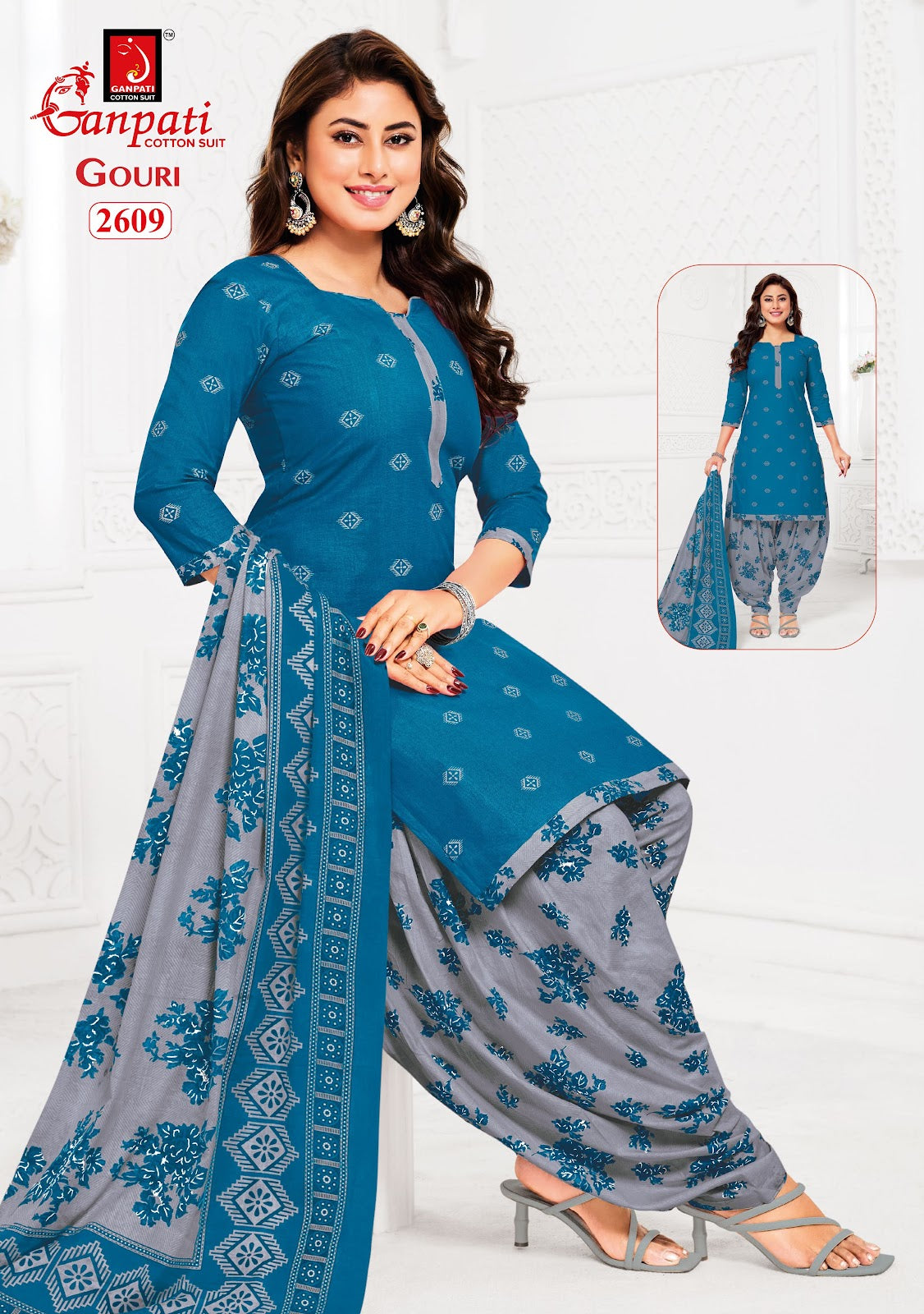 Gouri Vol 12 Ganpati Readymade Cotton Patiyala Suits Exporter Ahmedabad