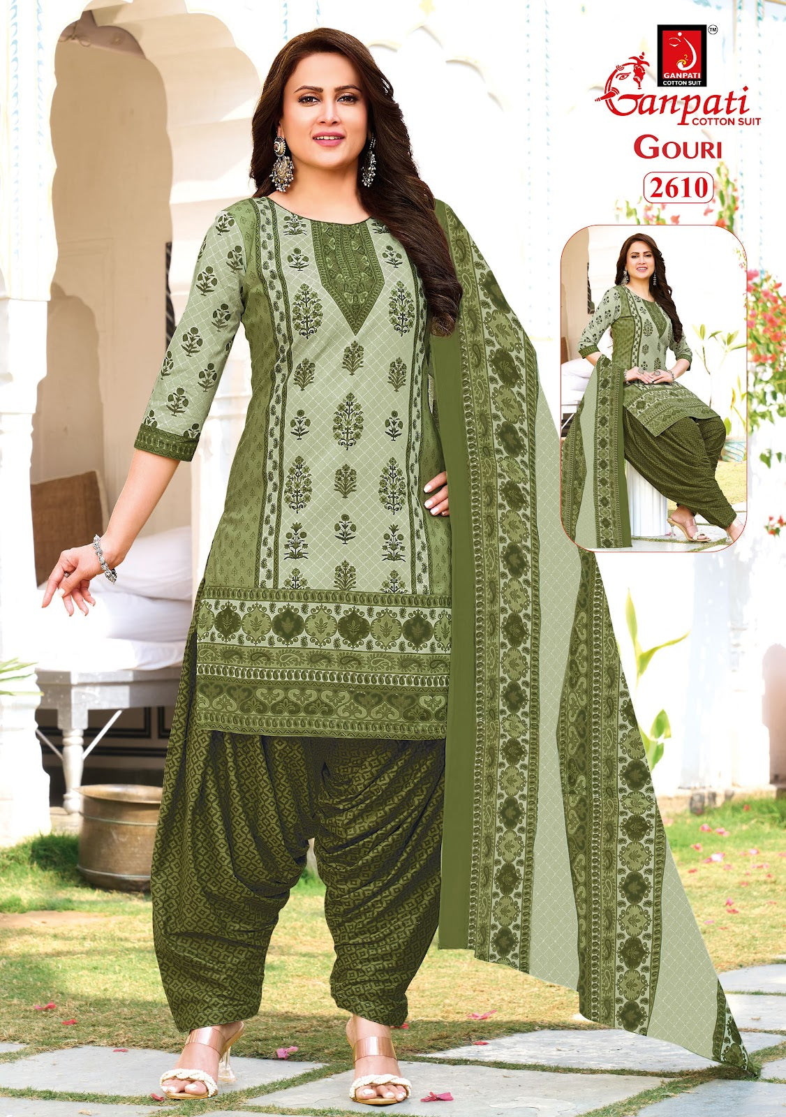 Gouri Vol 12 Ganpati Readymade Cotton Patiyala Suits Exporter Ahmedabad