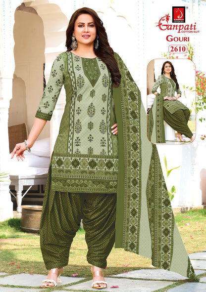 Gouri Vol 12 Ganpati Readymade Cotton Patiyala Suits Exporter Ahmedabad