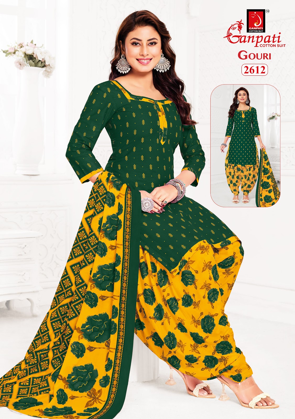 Gouri Vol 12 Ganpati Readymade Cotton Patiyala Suits Exporter Ahmedabad