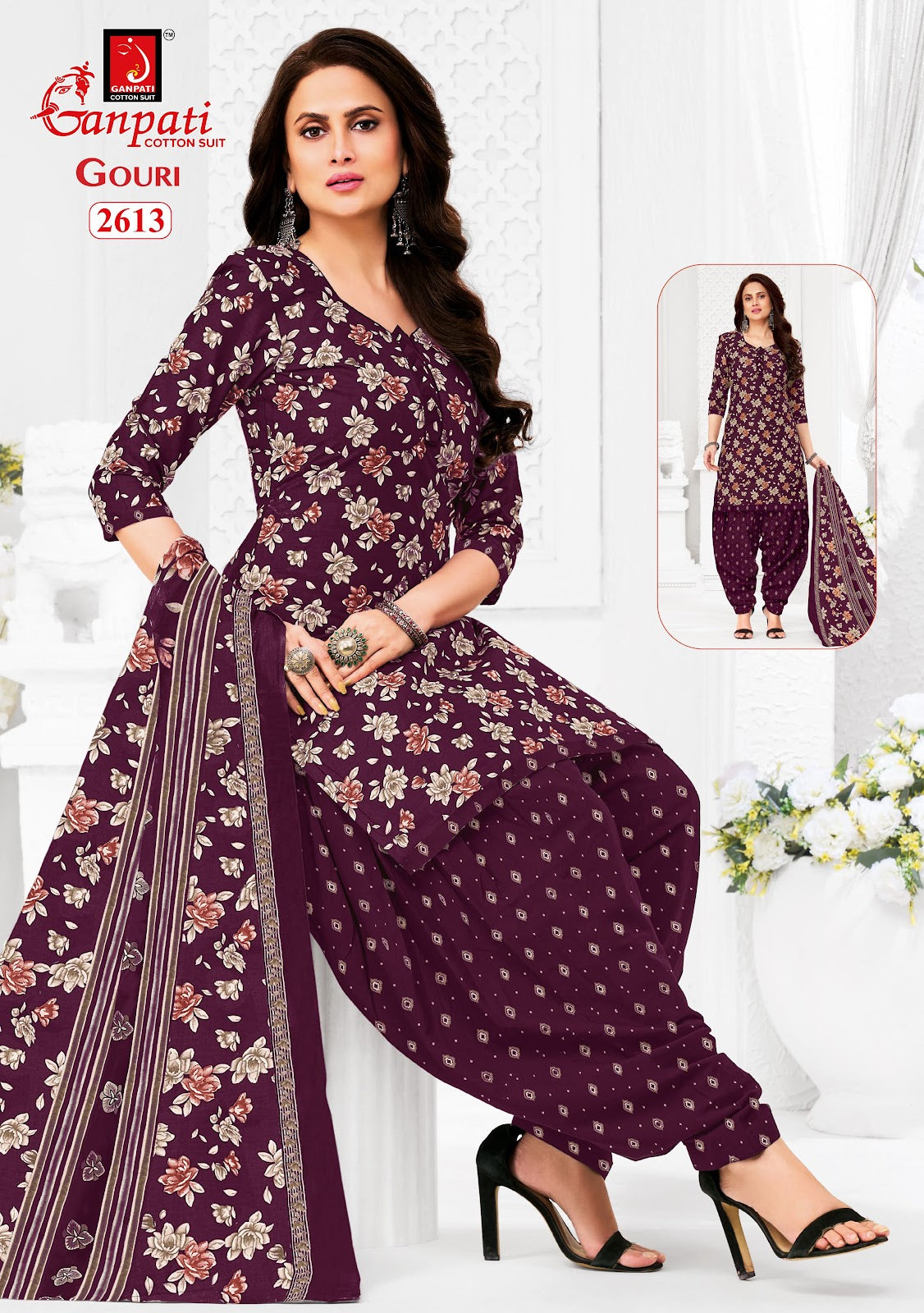 Gouri Vol 12 Ganpati Readymade Cotton Patiyala Suits Exporter Ahmedabad