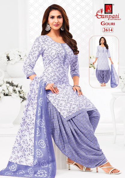 Gouri Vol 12 Ganpati Readymade Cotton Patiyala Suits Exporter Ahmedabad