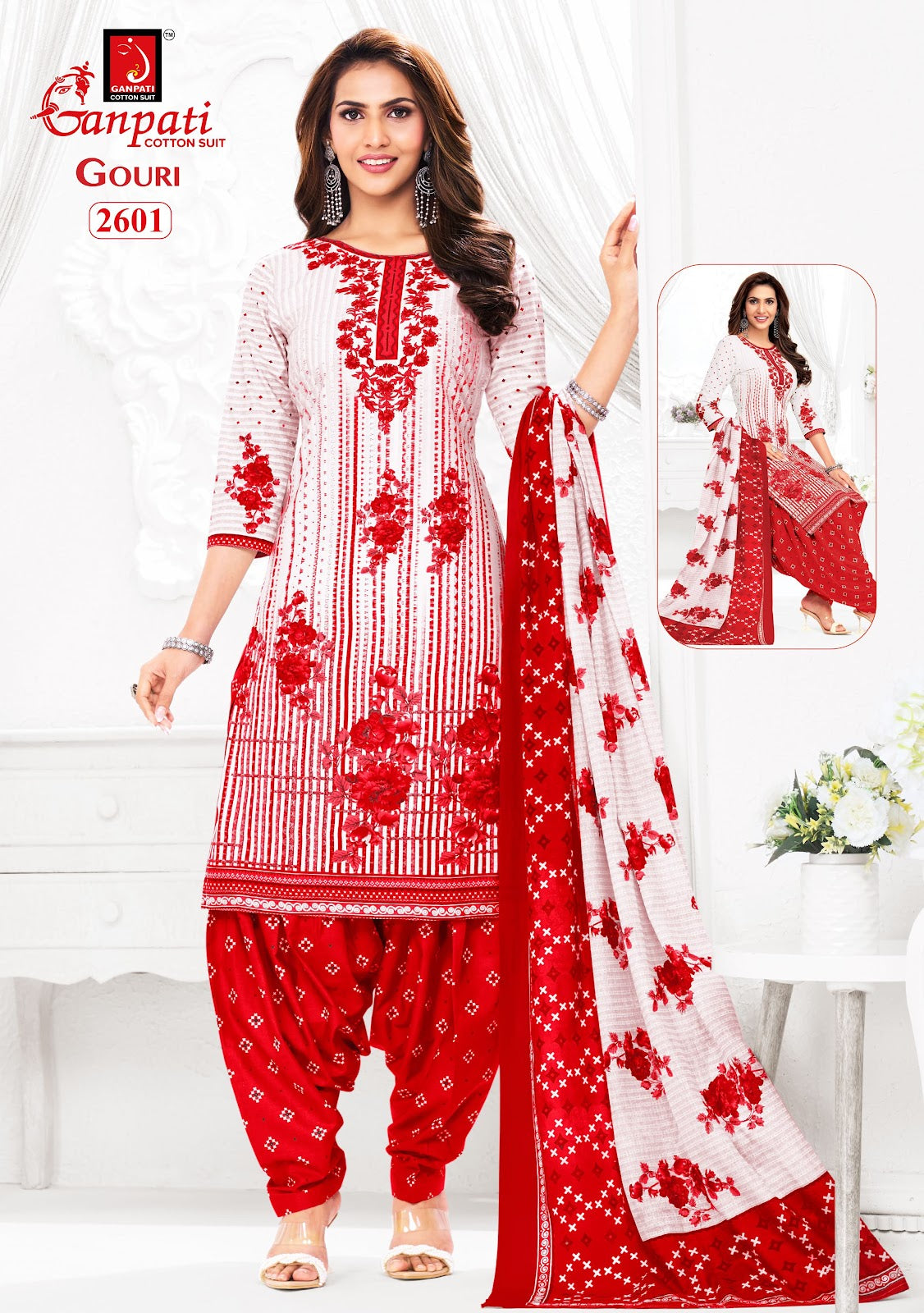 Gouri Vol 12 Ganpati Readymade Cotton Patiyala Suits Exporter Ahmedabad