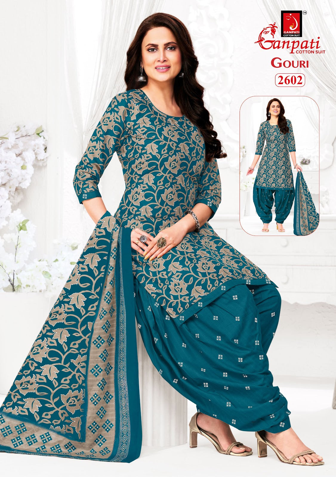Gouri Vol 12 Ganpati Readymade Cotton Patiyala Suits Exporter Ahmedabad