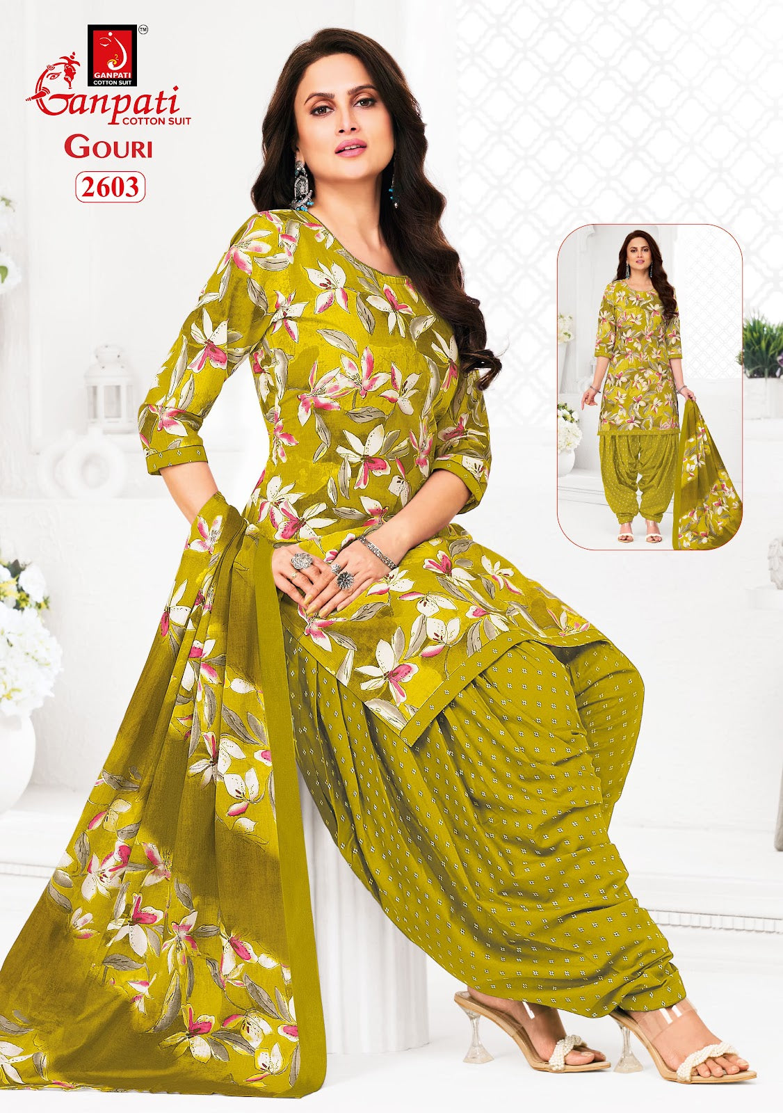 Gouri Vol 12 Ganpati Readymade Cotton Patiyala Suits Exporter Ahmedabad