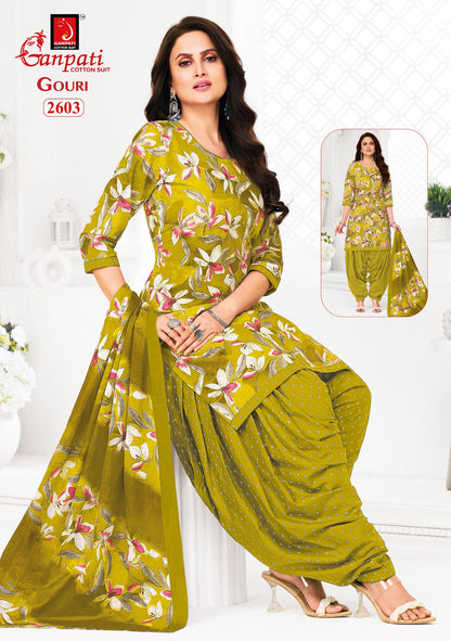 Gouri Vol 12 Ganpati Readymade Cotton Patiyala Suits Exporter Ahmedabad