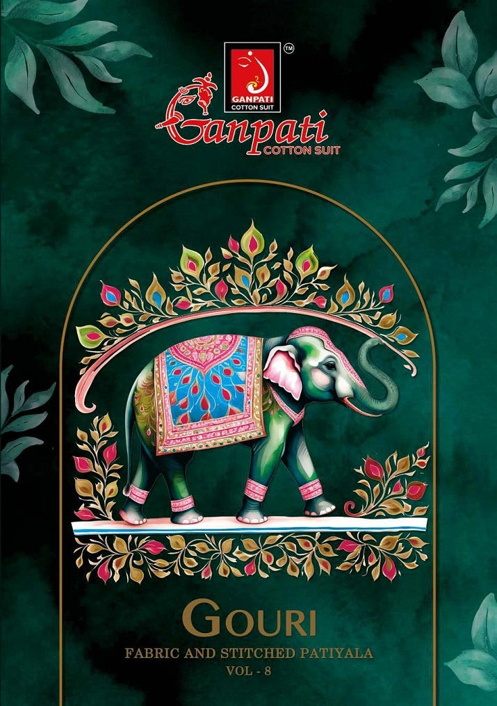 Gouri Vol 8 Ganpati Cotton Readymade Patiyala Suits Wholesaler