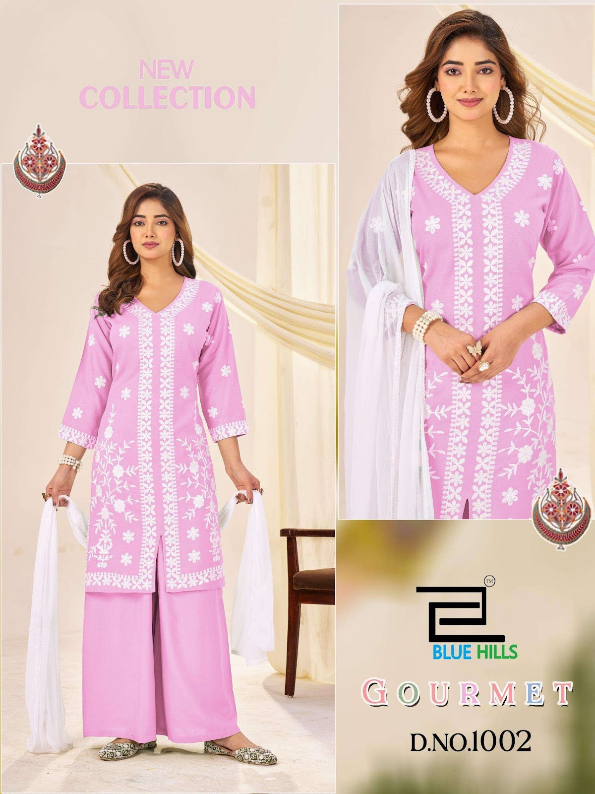 Gourmet Blue Hills Rayon 14Kg Readymade Plazzo Style Suits Manufacturer India