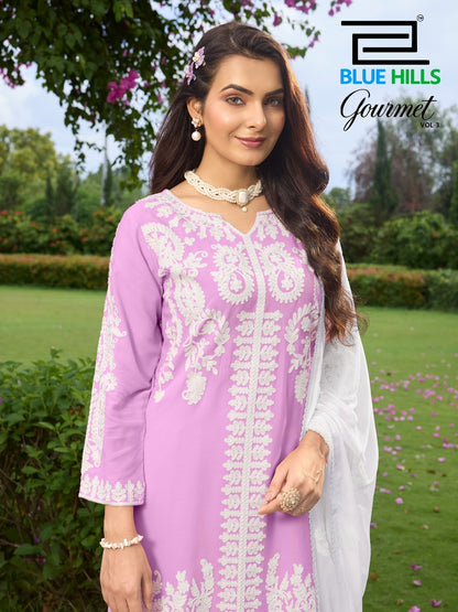 Gourmet Vol 3 Blue Hills Rayon 14Kg Readymade Plazzo Style Suits Supplier Gujarat