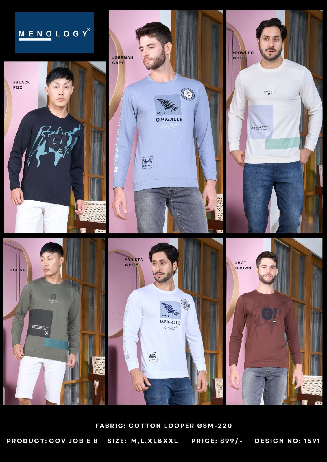 Gov J E 8 Menology Cotton Looper Mens Tshirts Exporter Ahmedabad