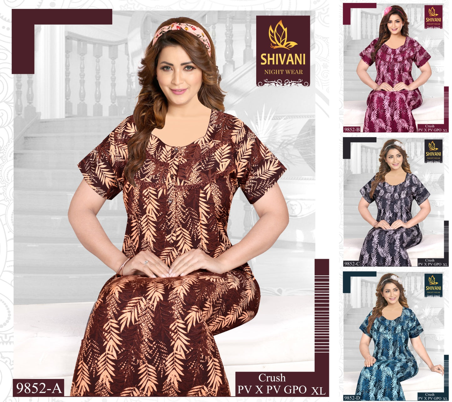 Gpo 220825 Shivani Crush Night Gowns Manufacturer