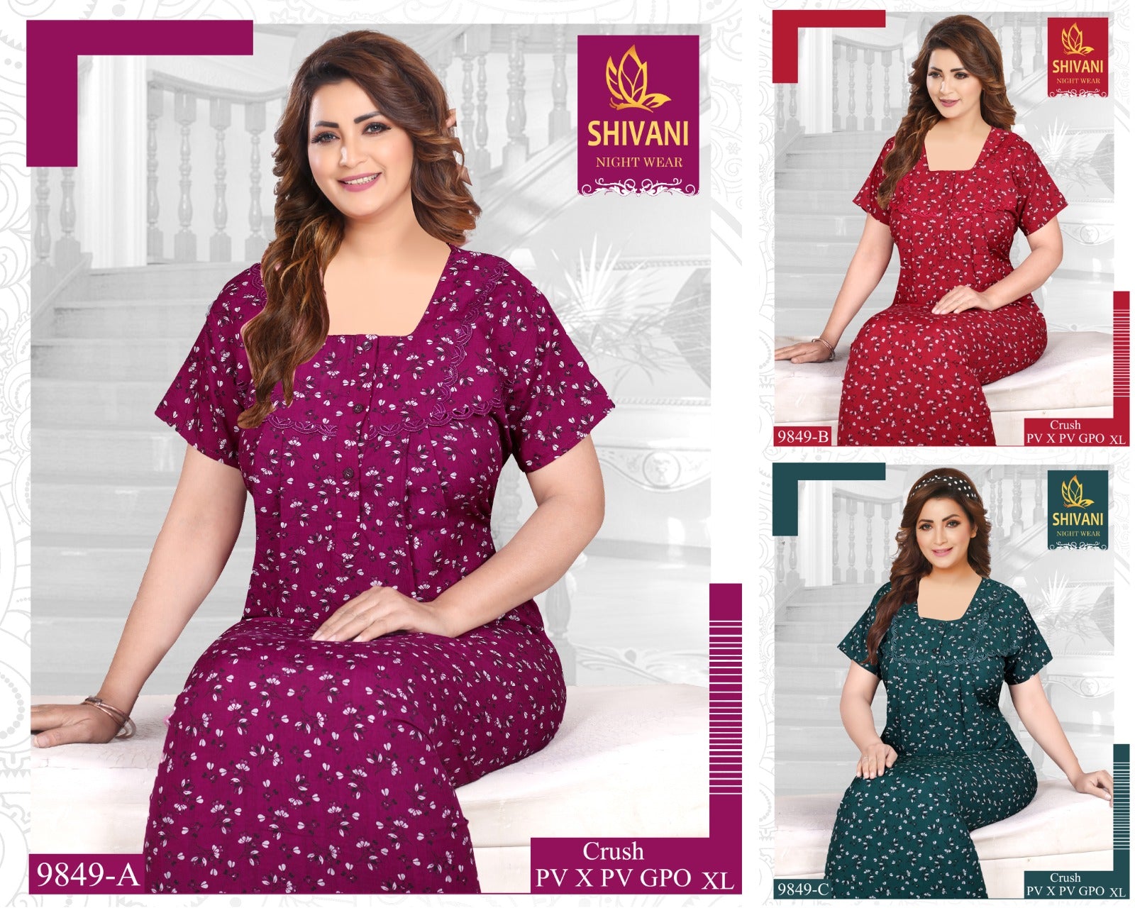 Gpo 220825 Shivani Crush Night Gowns Manufacturer – Kavya Style Plus
