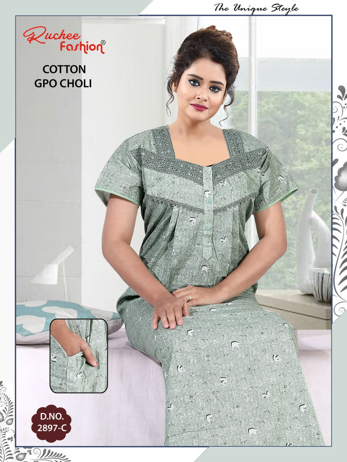 Gpo Choli Ruchee Fashion Cotton Night Gowns Wholesale Rate
