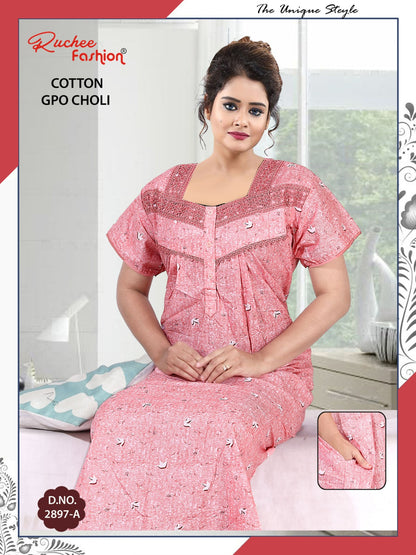 Gpo Choli Ruchee Fashion Cotton Night Gowns Wholesale Rate