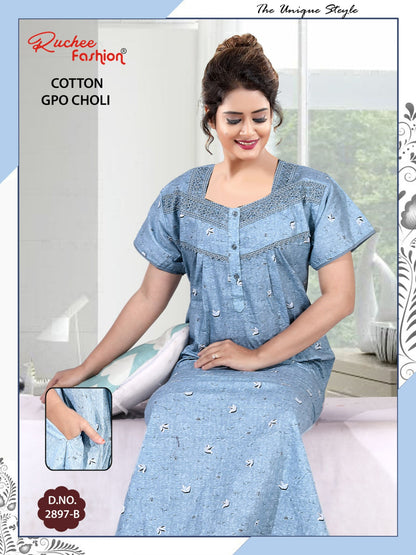 Gpo Choli Ruchee Fashion Cotton Night Gowns Wholesale Rate