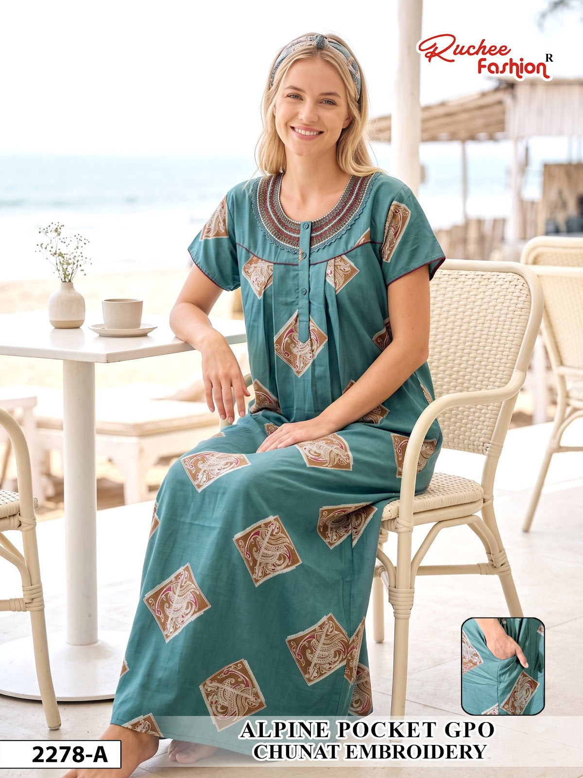 Gpo Chunat 1410 Ruchee Fashion Alpine Night Gowns Manufacturer India