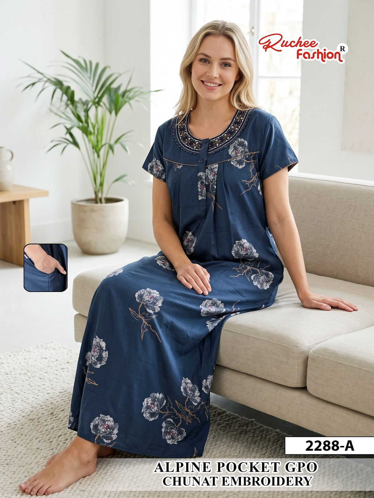 Gpo Chunat 1410 Ruchee Fashion Alpine Night Gowns Manufacturer India