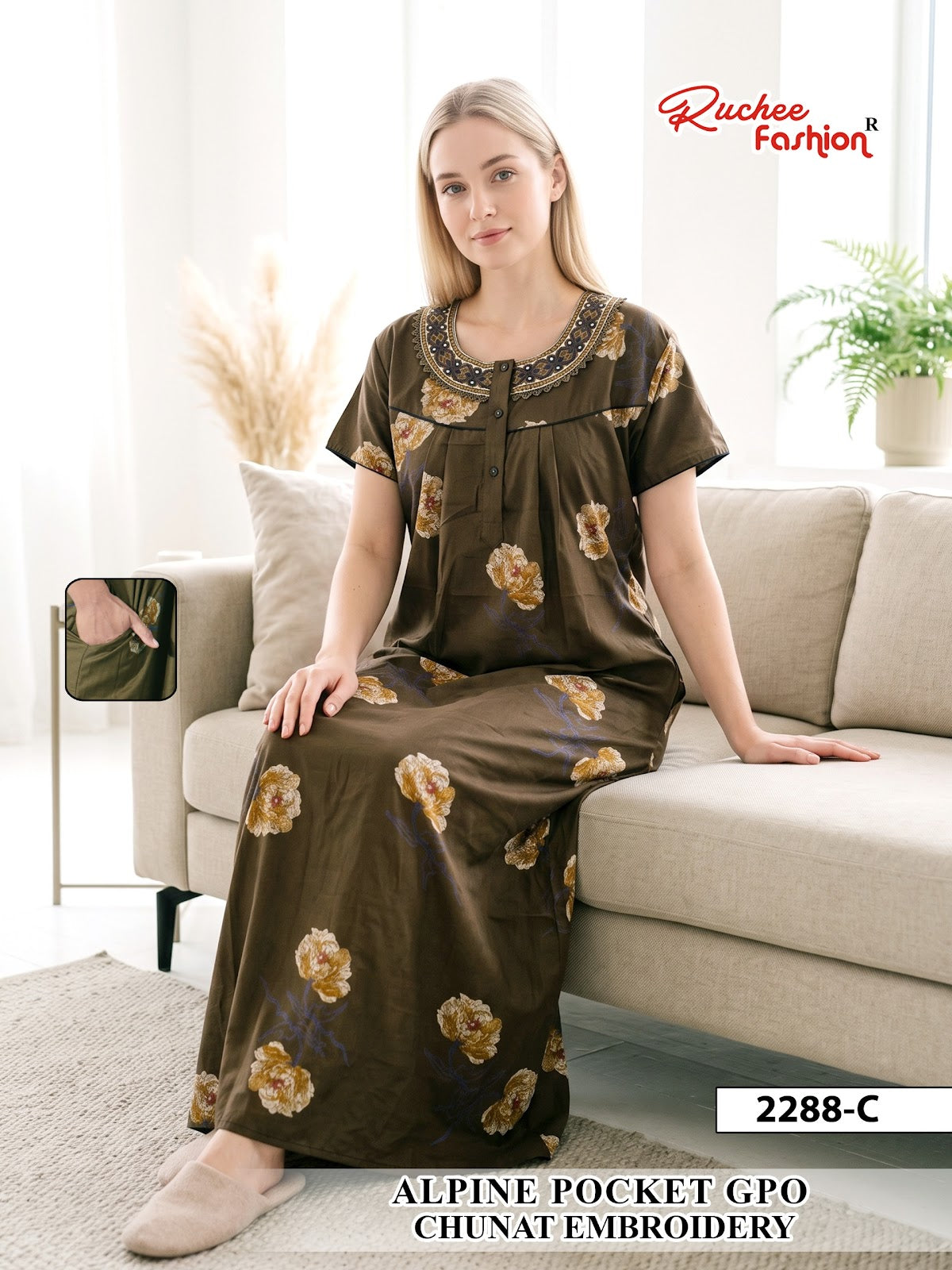 Gpo Chunat 1410 Ruchee Fashion Alpine Night Gowns Manufacturer India