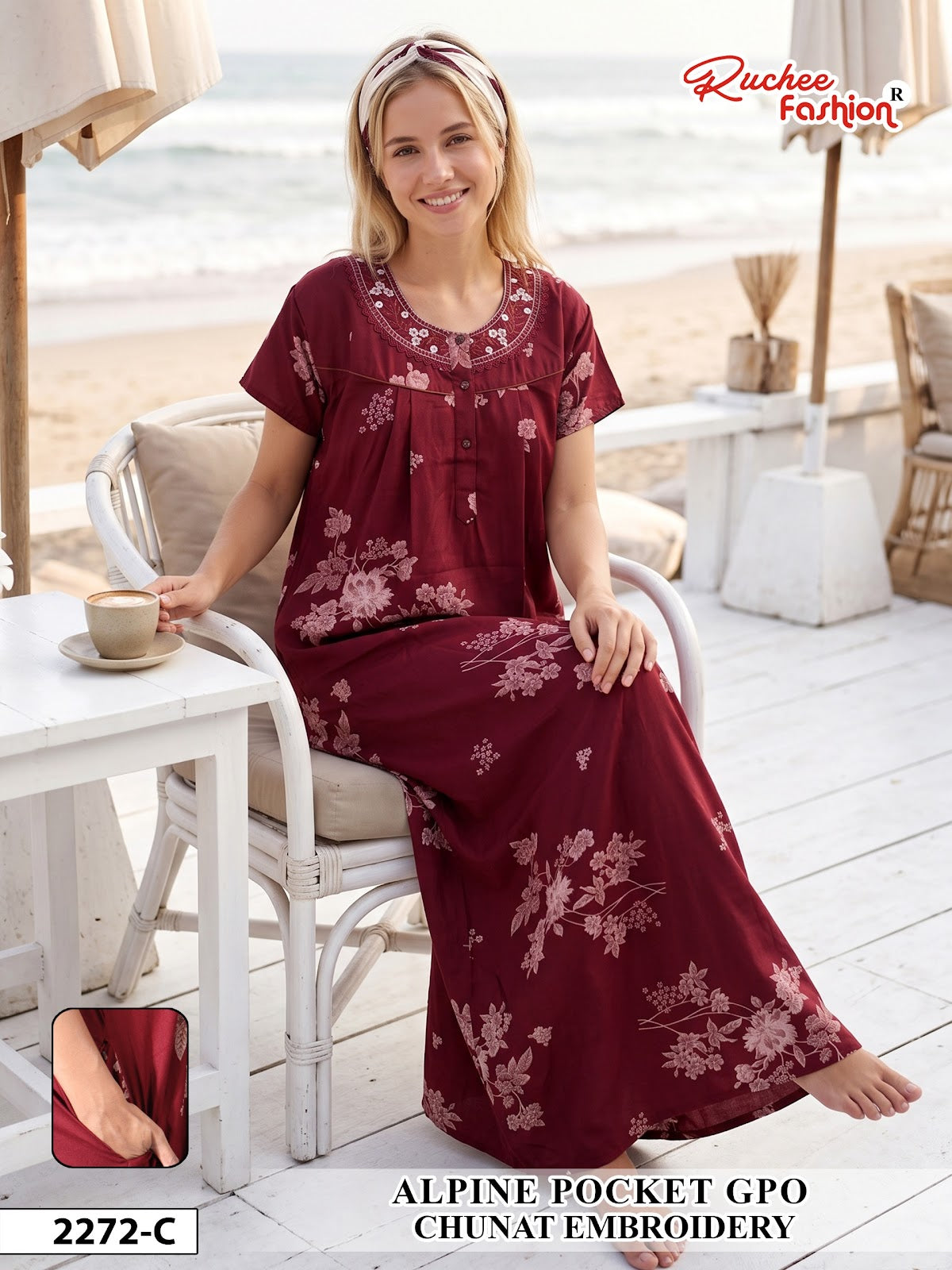 Gpo Chunat 1410 Ruchee Fashion Alpine Night Gowns Manufacturer India