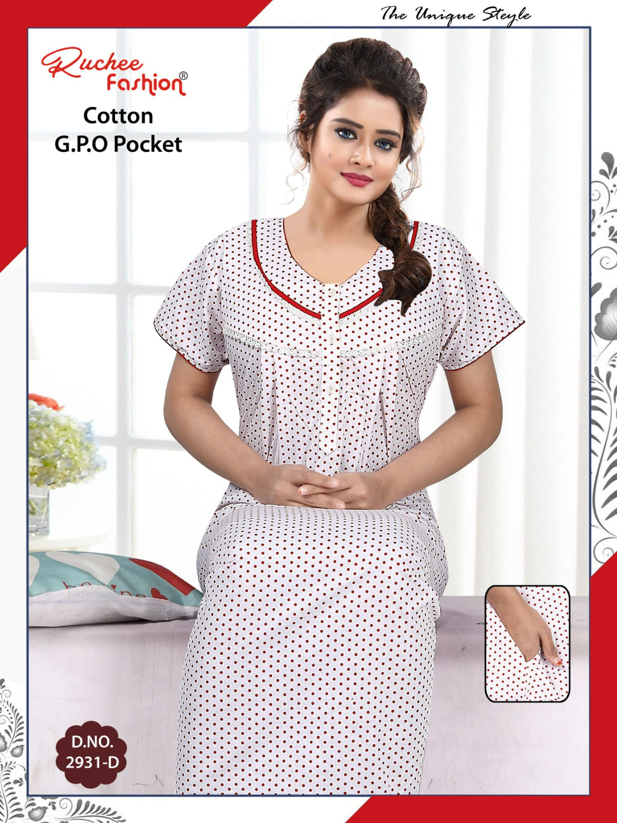 Gpo Pocket 070425 Ruchee Fashion Night Gowns Supplier Ahmedabad