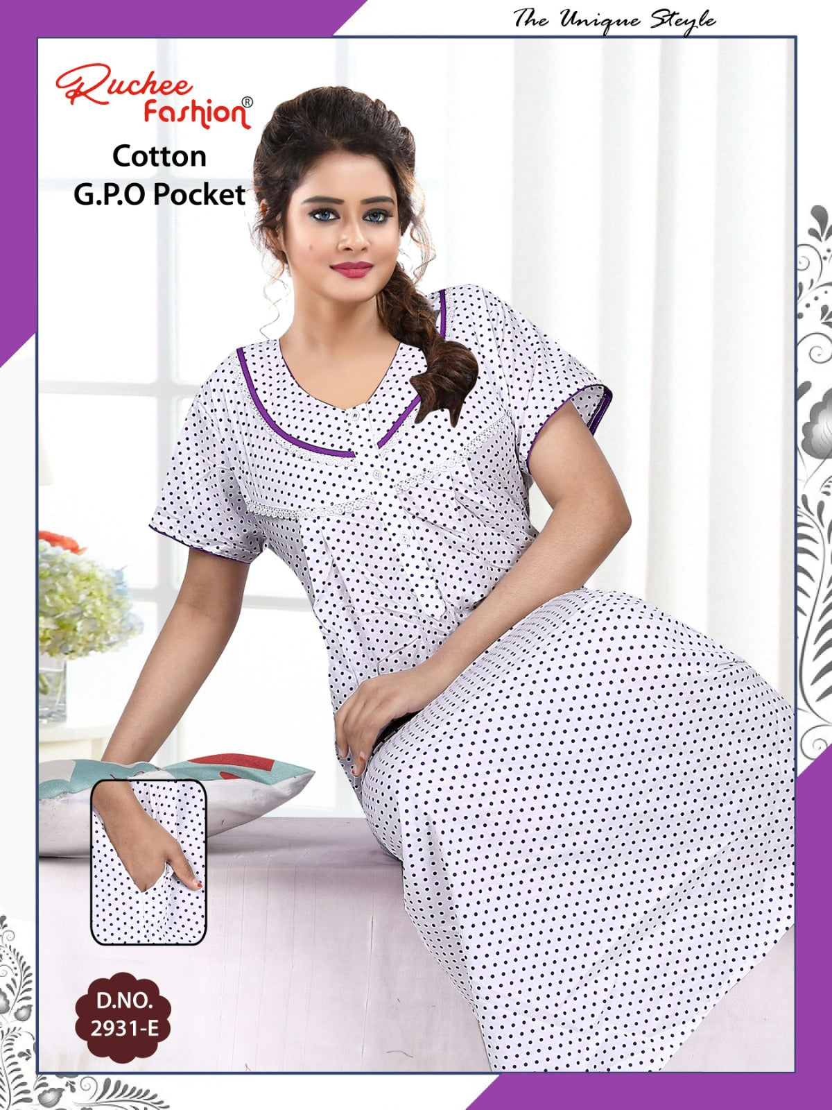 Gpo Pocket 070425 Ruchee Fashion Night Gowns Supplier Ahmedabad