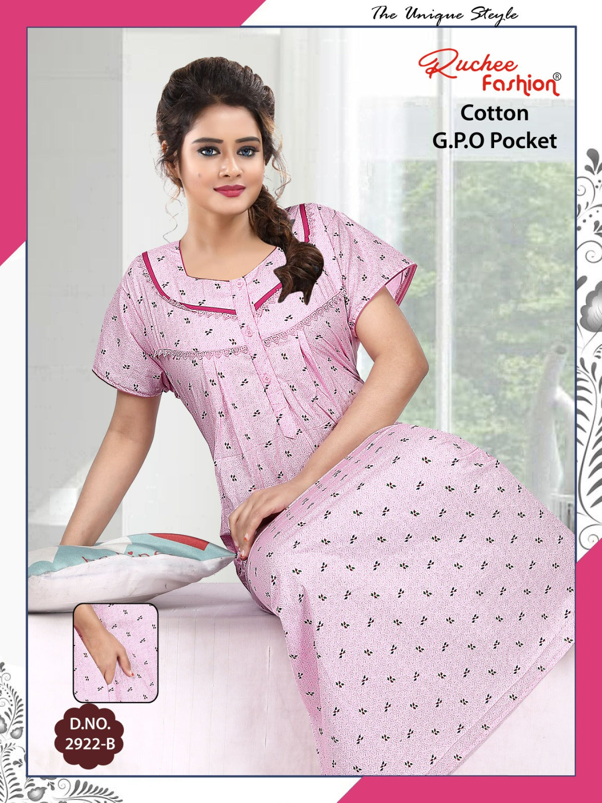 Gpo Pocket 070425 Ruchee Fashion Night Gowns Supplier Ahmedabad