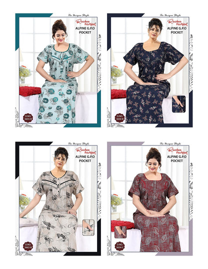 Gpo Pocket 1809 Ruchee Fashion Alpine Night Gowns Wholesale Price