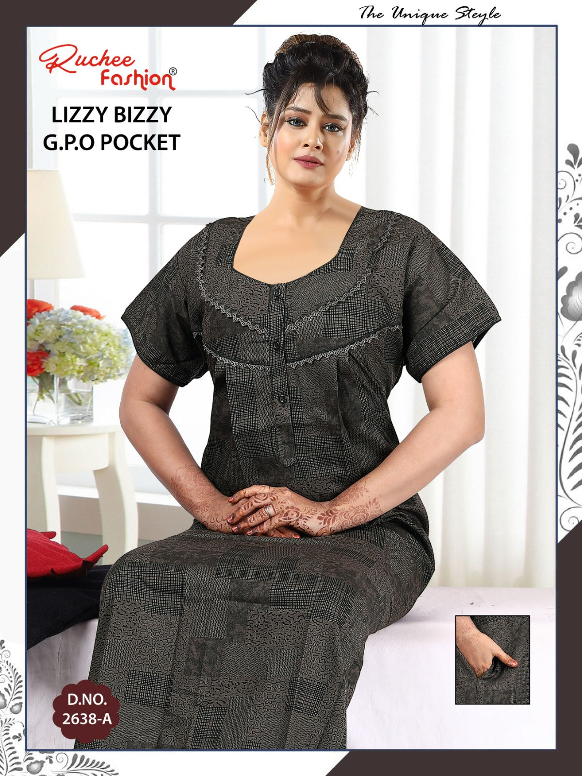 Gpo Pocket Ruchee Fashion Night Gowns Supplier Gujarat