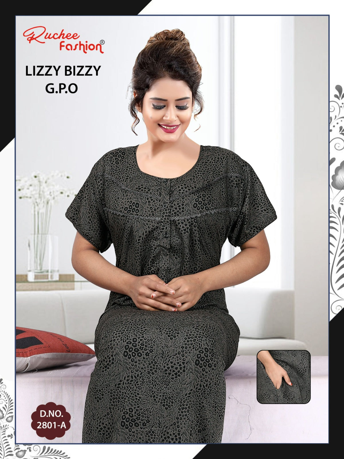 Gpo Pocket Ruchee Fashion Night Gowns Supplier Gujarat