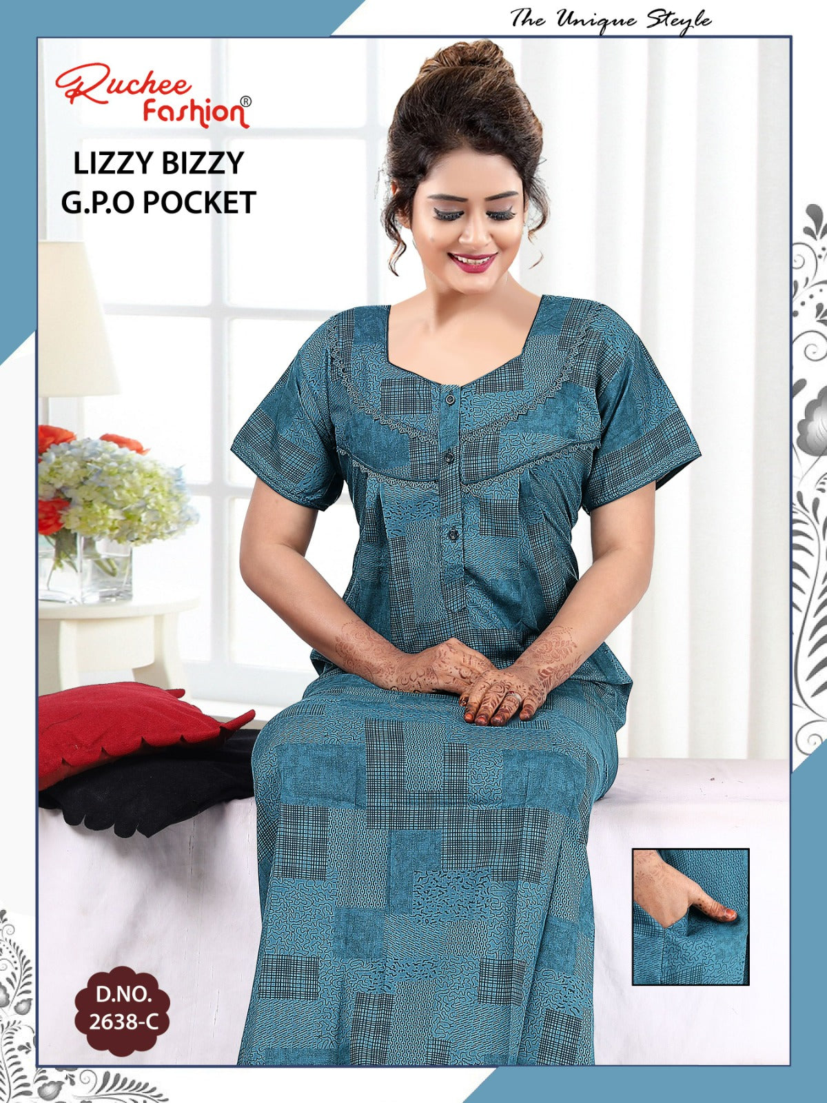 Gpo Pocket Ruchee Fashion Night Gowns Supplier Gujarat