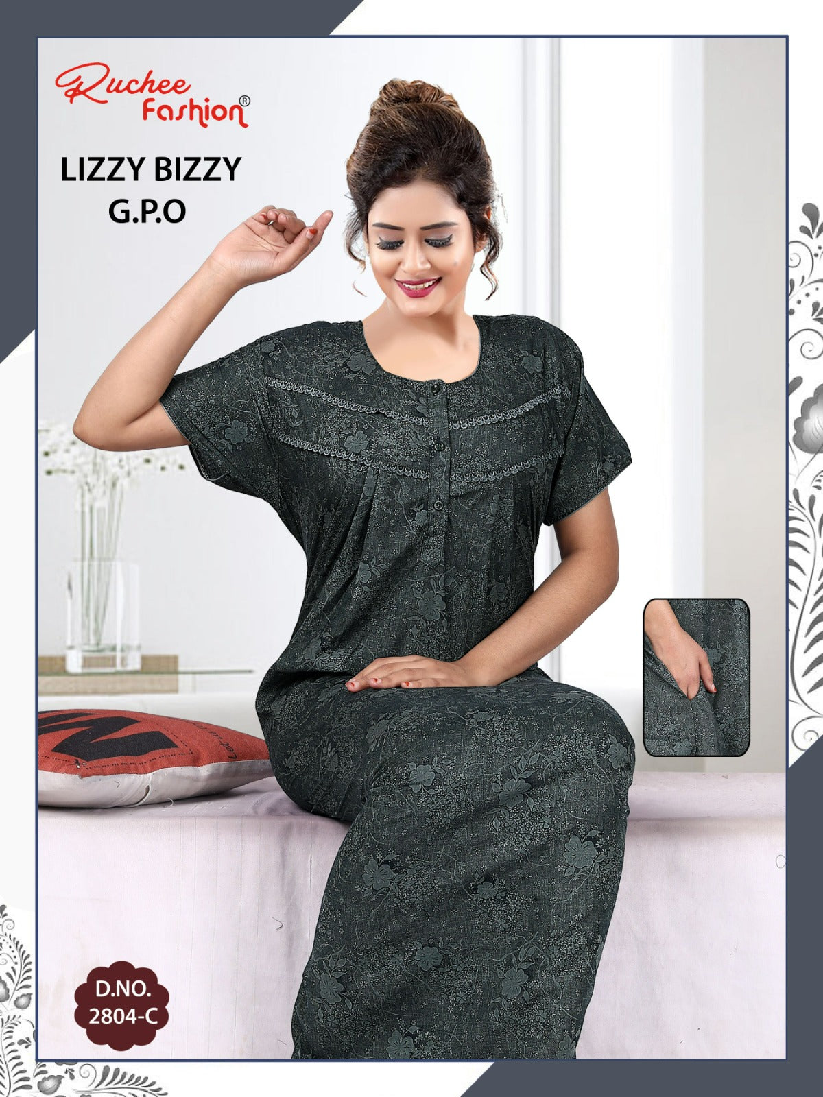 Gpo Pocket Ruchee Fashion Night Gowns Supplier Gujarat