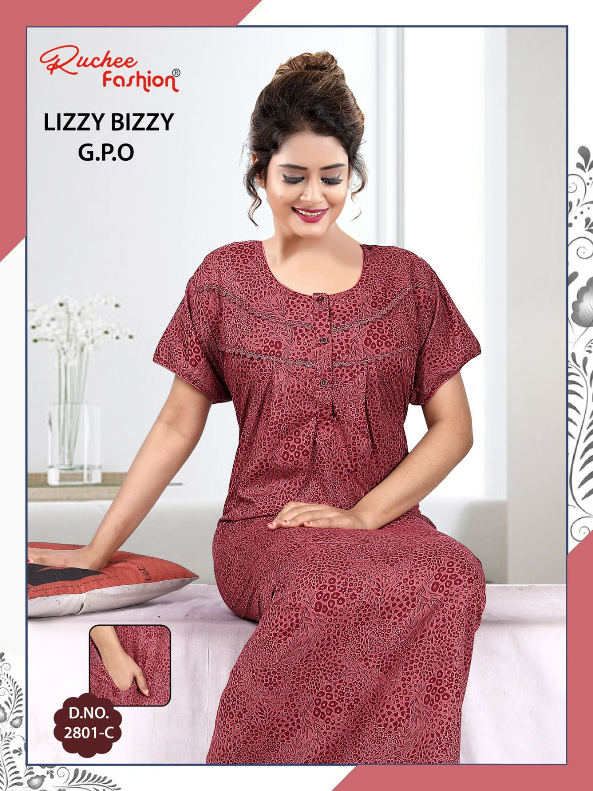 Gpo Pocket Ruchee Fashion Night Gowns Supplier Gujarat