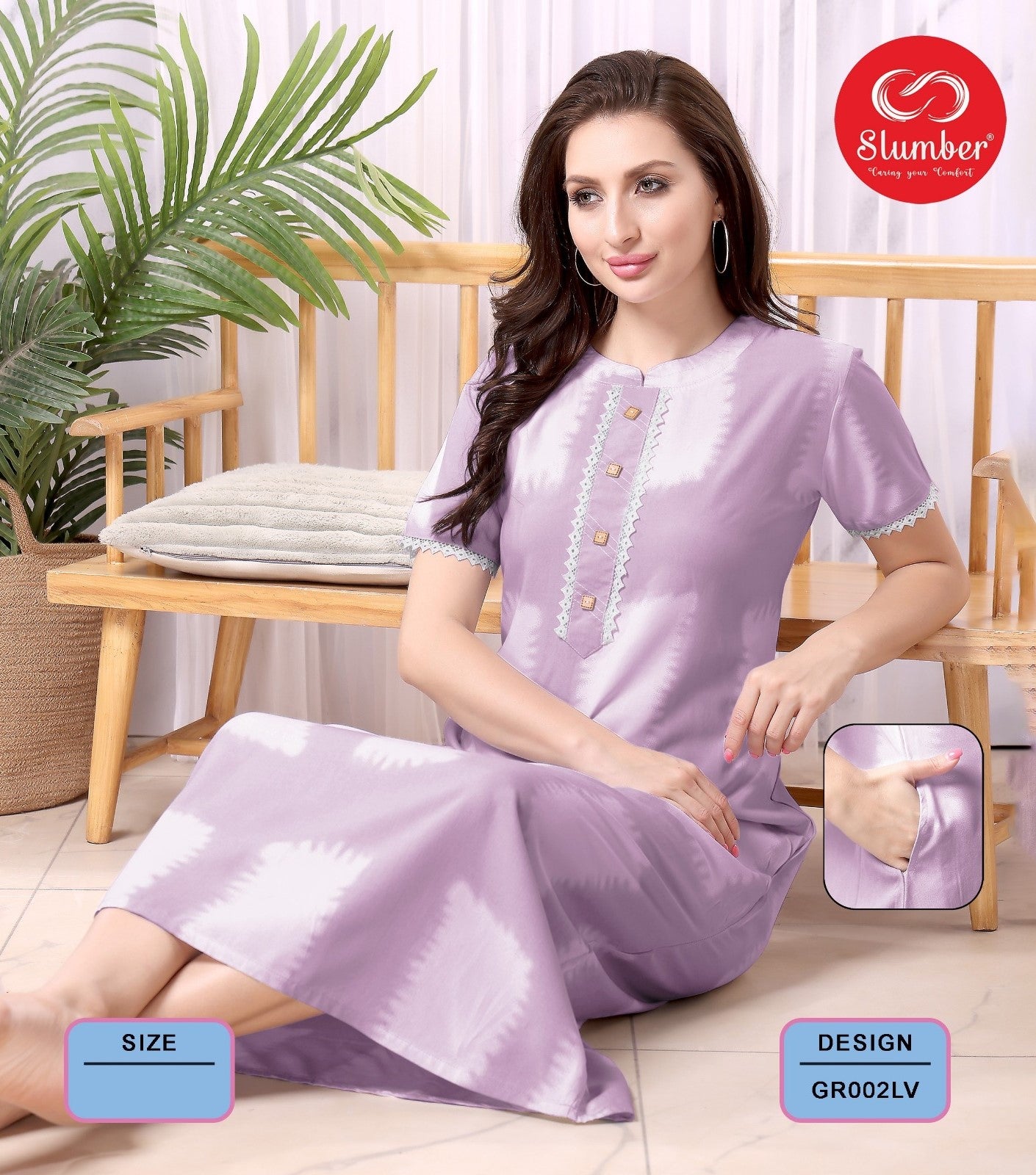 Gr002 Slumber Heavy Rayon Night Gowns Supplier Ahmedabad